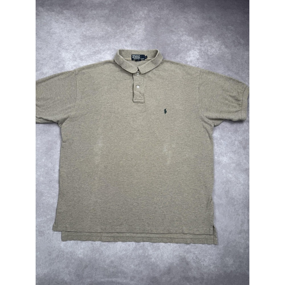 Polo Ralph Lauren Polo Shirt Mens XL Beige Khaki Classic Pony Embroidered Cotton